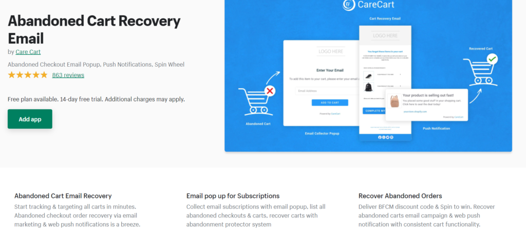 abandoned cart recovery emails
