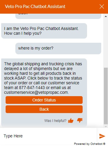 Veto AI Customer Service Chatbot